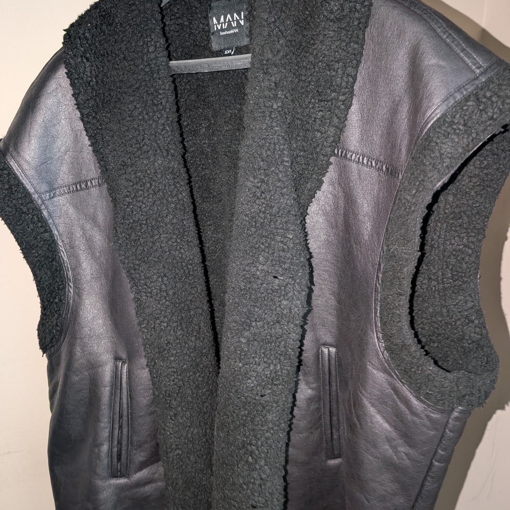 Black Shearling Vest